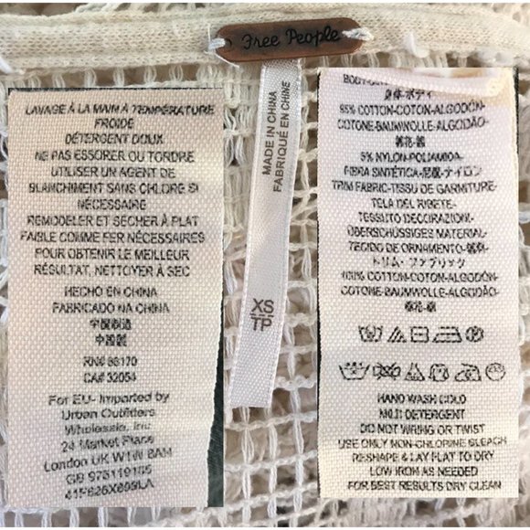 Free People Crochet Ivory Hoodie Sleeveless Boho - Picture 15 of 15